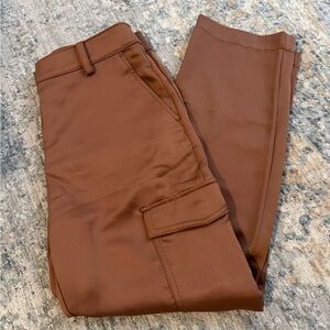 Womens Silk Straight Leg Pants